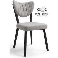 Kaffahome Riva , Modern Mutfak Sandalyesi, Yemek Odası Sandalyesi, Bahçe, Kafe - 4 Adet Gri Sandalye
