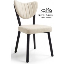 Kaffahome Riva , Modern Mutfak Sandalyesi, Yemek Odası Sandalyesi, Bahçe, Kafe - 1 Adet Krem Sandalye