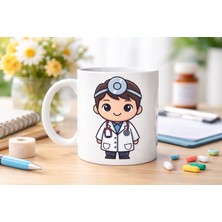 Popüler Sepet Sevimli Doktor Tasarımlı Porselen Kupa Model 167 – Doktor Hediyesi Kahve Kupası – Sağlık Çalışanı ve Tıp Temalı Hediye Kupa