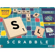 Scrabble Ingilizce Ahşap 2'si 1 Arada Harfli Kelime Oyunu JGR61