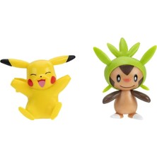 Pokemon Battle 2'li Figür Seti Pikachu ve Chespin