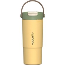 Vagonlife 660ML Yeni Koleksiyon Çift Renkli Tumbler Pipetli/pipetsiz Kullanım Kulplu Paslanmaz Çelik Termos