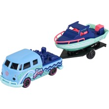 Majorette Volkswagen Römorklu Oyuncak Araba  Volkswagen T1 Mavi
