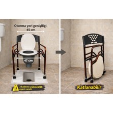 PremiumPort Katlanabilir Tuvalet Sandalyesi, 120 kg Taşıma Kapasiteli, Konforlu Kullanım