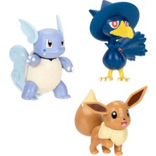 Pokemon Battle 3'lü Fi̇gür Seti̇ Eeve Wartortle Murkrow