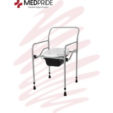 PremiumPort Katlanabilir Seyyar Hasta ve Yaşlı Tuvalet Sandalyesi Klozetli, Pratik ve Konforlu