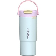 Vagonlife 660ML Yeni Koleksiyon Çift Renkli Tumbler Pipetli/pipetsiz Kullanım Kulplu Paslanmaz Çelik Termos