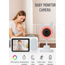 Özgürce Kumandalı Bebek Kamerası, Monitörlü, Rgb Işıklı, Hd Gece Görüşlü, Iki Yönlü Görüntü