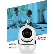 Özgürce Yüksek Çözünürlüklü 360° Wi-Fi Ip Kamera, Gece Görüşlü ve Mikrofonlu