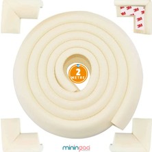 Özgürce Esnek Kauçuk Köşe Koruyucu, Krem Renk, 2m, 4'lü Paket, Güvenli ve Pratik