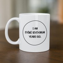 Popüler Sepet Evimi Seviyorum Yazılı Kupa Model 241 Minimal Tasarım Seramik Kahve Kupası Kişiye Özel Mesajlı Bardak
