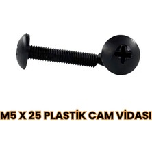 Motospartan SİYAH SİPERLİK CAM VİDASI PLASTİK 5MMX25 1AD