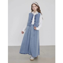 Asortix Kız Çocuk Denim Kumaş 3’lü Takım Kot Ceket Eetek Gömlek Tesettür SET-AÜT-0007