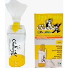 PremiumPort Çocuklar Için Maskeli ve Düdük Sistemli Inhalasyon Chamberı (Sarı)