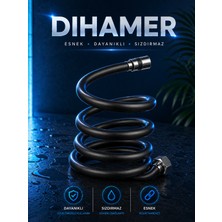 Dihamer 150 cm Pvc Duş Hortumu – Esnek, Dayanıklı, Sızdırmaz Krom Bağlantılı Universal Duş Başlığı Hortumu