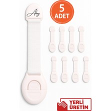 Özgürce 5’li Bebek ve Çocuk Güvenlik Kilidi, Delme Gerektirmez, Dolap & Çekmece