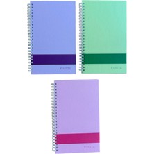 Elma Kırtasiye Pastel Serisi 13X21 Spiralli 3 Adet 100 Yp. Çizgili Defter