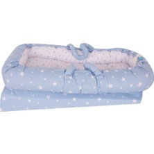 Özgürce Konforlu Anne Yanı Bebek Reflü Yatağı, Mavi Yıldız Tasarımı