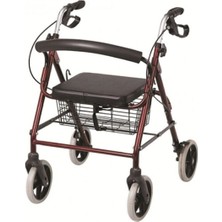 PremiumPort Rolatör Tekerlekli Yürüteç, 4 Tekerli, Oturaklı, 110 kg Taşıma Kapasiteli