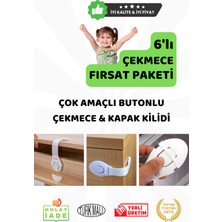 Özgürce Çocuk Güvenliği Çok Amaçlı 6'lı Çekmece ve Kapak Kilidi Seti