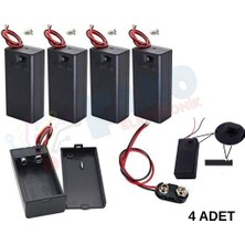 Fano Elektronik -(4 Adet)-9 Volt Pil Yuvası Kapaklı Switchli Aç Kapa Özelliği