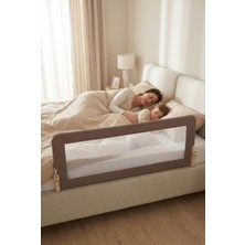 Özgürce Yatak Bariyeri 150X65 cm Deri Kılıflı Katlanabilir Kahve Renk