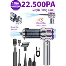 Dybox 22500PA 130W 7800 Bataryalı Güçlü Portatif Vakumlu Kablosuz Üflemeli Mini Araç Süpürgesi