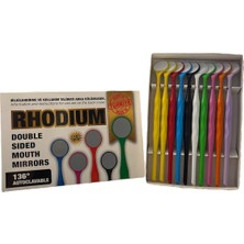 PremiumPort Çift Taraflı Otoklavlanabilir Rodyum Ayna Seti, 10 Adet, Şık ve Kullanışlı