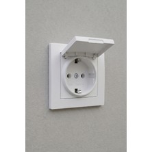 Alıç Duvar Prizi Kapaklı Topraklı 16A 240V Monofaze Iç ve Dış Mekan Elektrik Prizi Standart Tip