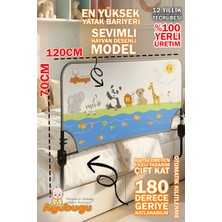 Özgürce Hayvan Desenli Katlanabilir Yatak Bariyeri, 120CM, Güvenli ve Şık Tasarım