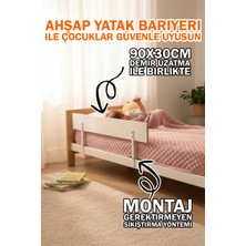 Özgürce Ahşap Yatak Bariyeri 90X30, Güvenli ve Şık Uyku Ortamı Sağlar