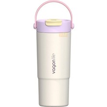 Vagonlife 660ML Yeni Koleksiyon Çift Renkli Tumbler Pipetli/pipetsiz Kullanım Kulplu Paslanmaz Çelik Termos