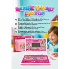 Farbu Oyuncak Sesli 100 Fonksiyonlu Barbie Temalı Fareli Türkçe ve Ingilizce Destekli Eğitici Oyuncak Laptop