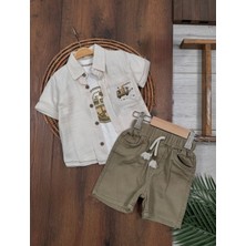 Butik Erkek Bebek %100 Pamuklu Gömlekli Şortlu 3'lü Takım