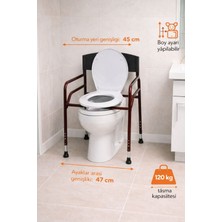 PremiumPort Yüksek Kapasiteli Ayarlanabilir Hasta Tuvalet Sandalyesi, Konfor ve Güvenlik