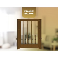 Özgürce Kahverengi Fransız Balkon Korkuluğu, 150-250 Cm, Çocuk Güvenliği, 4 Adet