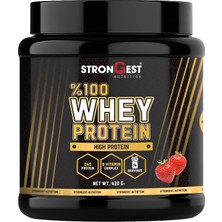 Strongest Whey Protein Tozu 420 gr Çilek Aromalı %100 Whey Protein 14 Servis