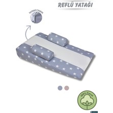 Özgürce Yumuşak ve Konforlu Bebek Reflü Yatağı ve Yastığı, Yıkanabilir Kılıf, Gri