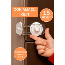 Özgürce 15 Adet Bebek ve Çocuk Dolap Çekmece Güvenlik Kilidi Seti