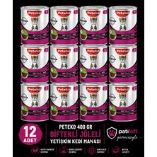 Peteko Kedi Konserve Yaş Maması Biftekli 400 gr * 12 Adet