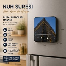 Nuha Nuh Suresi Sesli Dijital Buzdolabı Magneti | USB Şarjlı | 4 Saat Çalışma | Güçlü Mıknatıs | Tek Tuş Kontrol
