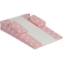 Özgürce Rahat ve Destekleyici Çok Amaçlı Reflü Yastığı Poplin, Pembe Mega Yıldız