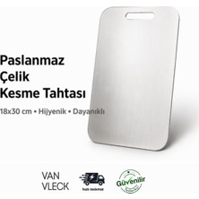 Van Vleck Metal Kesme Tahtası – Paslanmaz Çelik Doğrama Tahtası, Hijyenik ve Dayanıklı Mutfak Tahtası