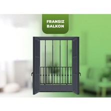 Özgürce Antrasit Gri Fransız Balkon Korkuluğu, Uzayıp Kısalma, 4 Adet, Çocuk Güvenliği