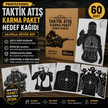 Sim Profesyonel Taktik Atış Karma Paket Hedef Kağıdı 64X90CM Büyük Boy (60 Adet)