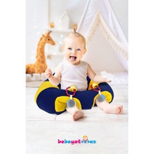 Özgürce Lacivert ve Sarı Bebek Oturma Destek Minder, Konforlu ve Şık Tasarım