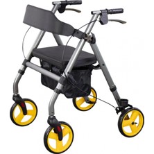 PremiumPort Katlanabilir Ekonomik Rollatör, Oturma Alanı ve Frenli Tekerlekler