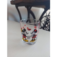 Hureggo Vintage ''mınnıe Mouse & Mıckey Mouse''orijinal Mini Cam Bardak & 7 cm