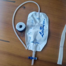 PremiumPort T-Musluklu Drenaj Torbası 600ML Kemerli, Nefrostomi ve T-Valve Için Hafif ve Güvenli