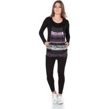 Busa Hamile Tunik Lila Renkli Rahat Giyim ile Modern Stil Sunuyor